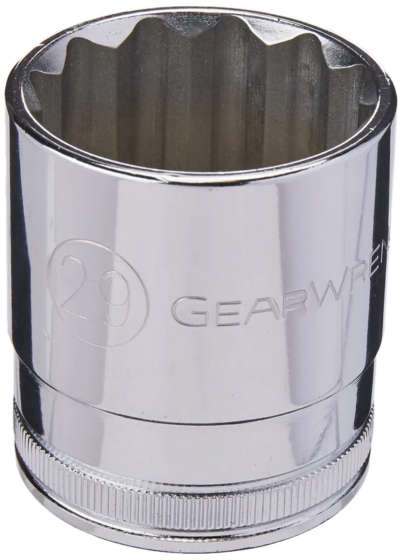 GearWrench 80683 1/2" Drive 12 Point Standard Metric Socket 29mm, Black