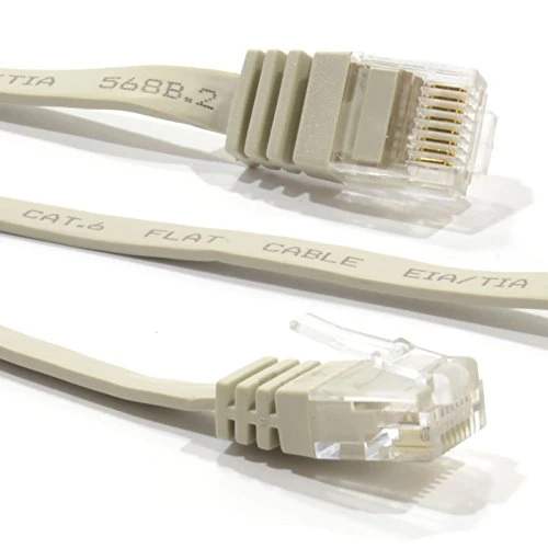 kenable FLAT CAT6 Ethernet LAN Patch Cable Low Profile GIGABIT RJ45 3m Beige
