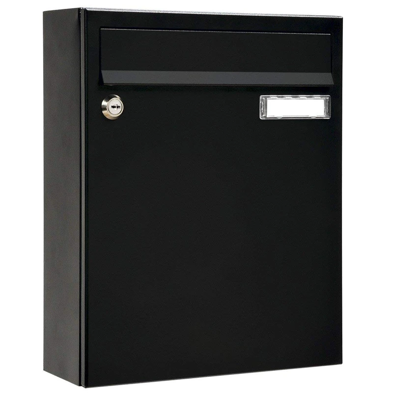 ME-FA MEFA Sonate 133 133220 Postbox with Name Plate Coated Steel 33 x 26 x 100 cm Black