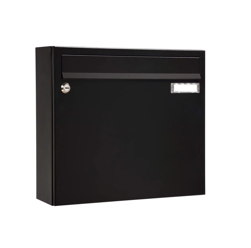 Renz 131220 MEFA Sonate 131 Letterbox with Name Plate (Colour: Black, Post Box with Lock Size 330 x 370 x 101 mm)