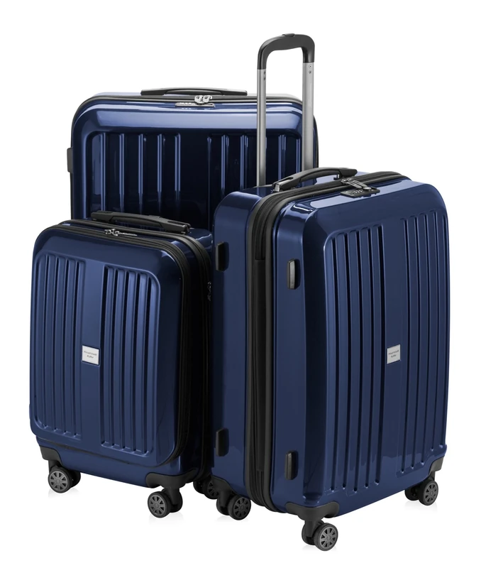 HAUPTSTADTKOFFER - X-Berg - Set of 3 Hard-Side Luggages Trolley Hardside Suitcase Expandable, TSA, (S, M & L), 258 Liter, Darkblue