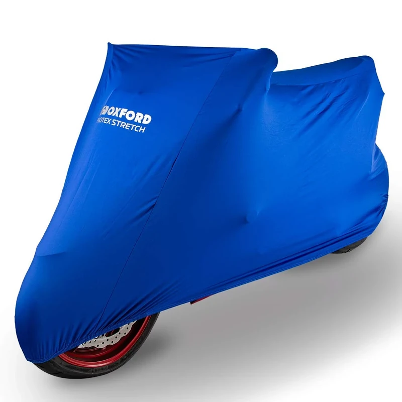 Oxford Protex premium stretch fit interior motorcycle cover, blue
