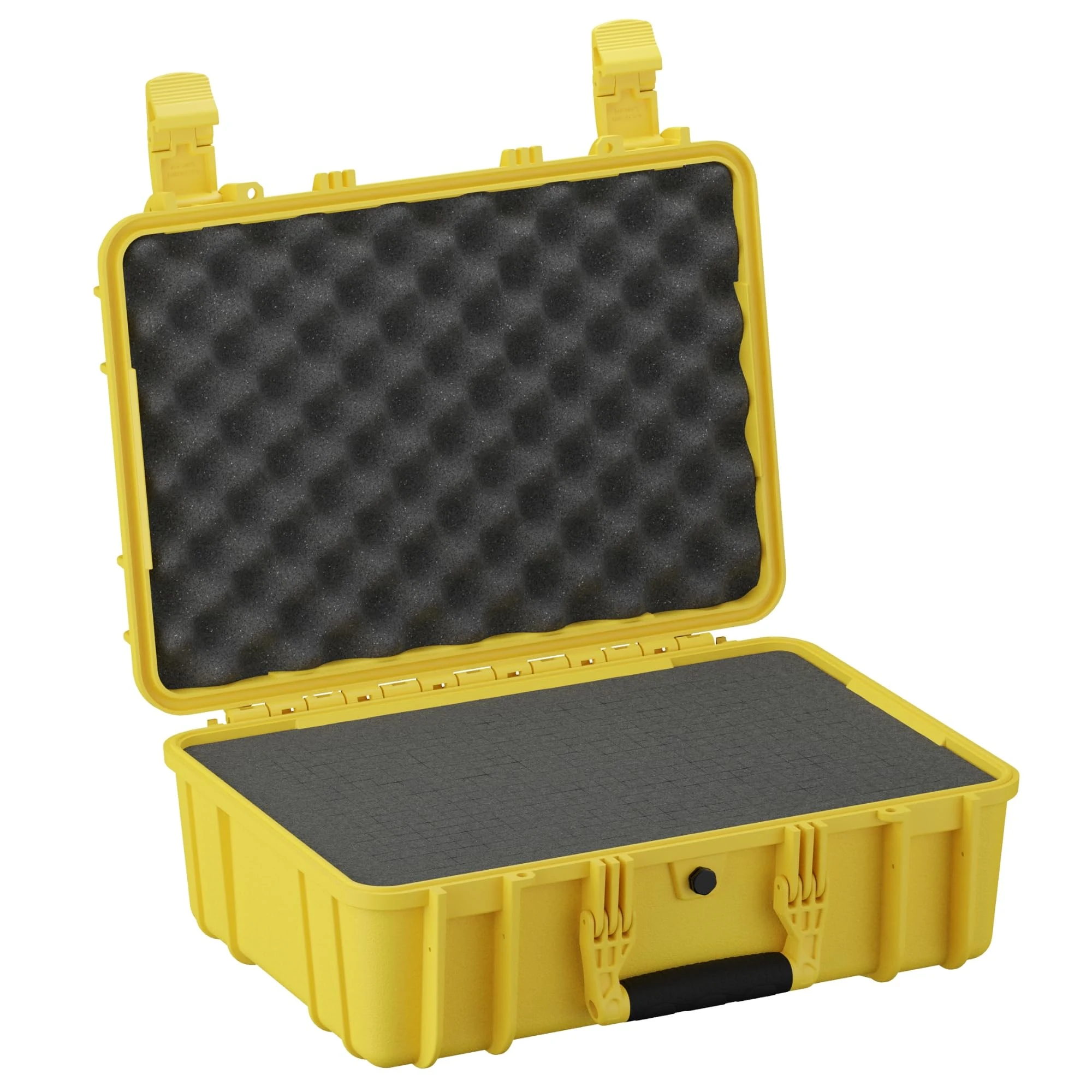 Condition 1 18" Medium Waterproof Hard Case with Foam, Model 801, Portable Protective Storage, Box for Travel, Tactical Gear, Made in USA, 18.36"x13.70"x 7.03" Yellow