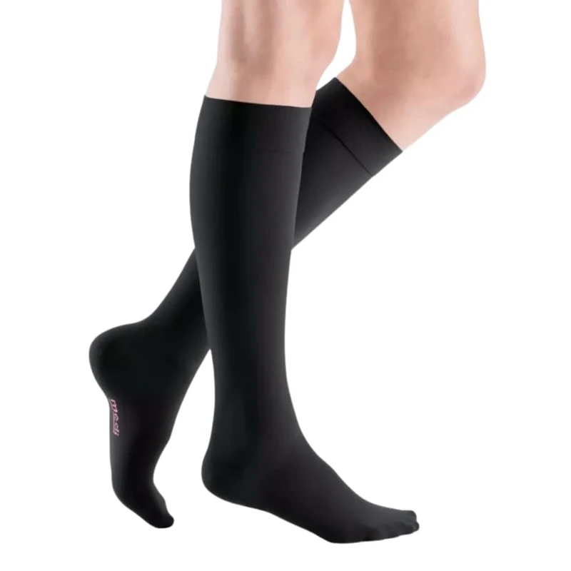 mediven Elegance CCL1 Below Knee Closed Toe Compression Stockings Black Standard Length Size 5