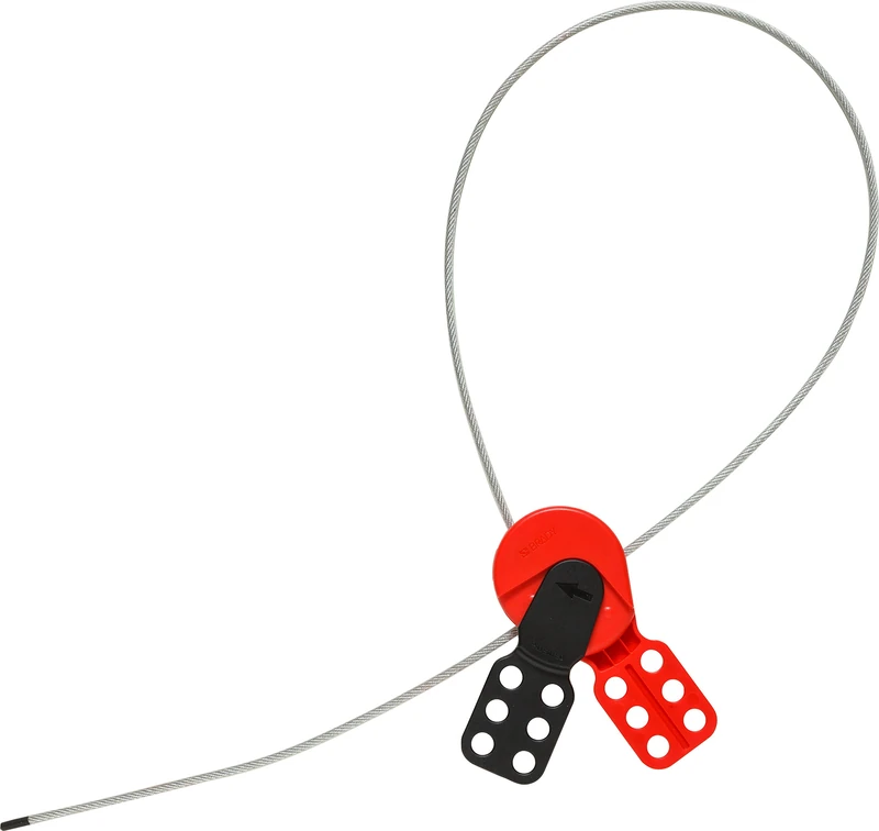 Universal Cable Lockout Device, 63.50mm x 127mm x 25.40mm, Black/Red