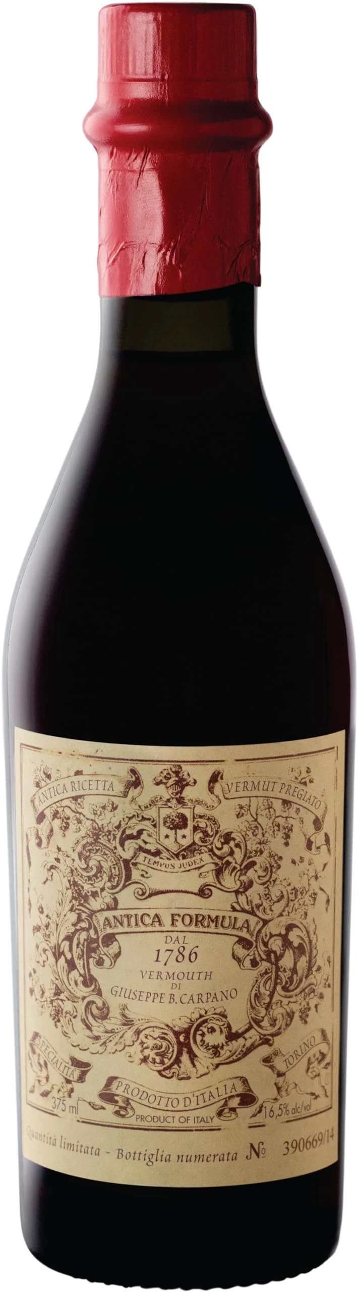 Carpano Antica Formula Vermouth Rosso, 37.5cl, 16.5% ABV, Italian Red Vermouth, White Wines from Italy with Premium Botanicals, Ideal for Negroni Sbagliato, Original Recipe, Gift Idea