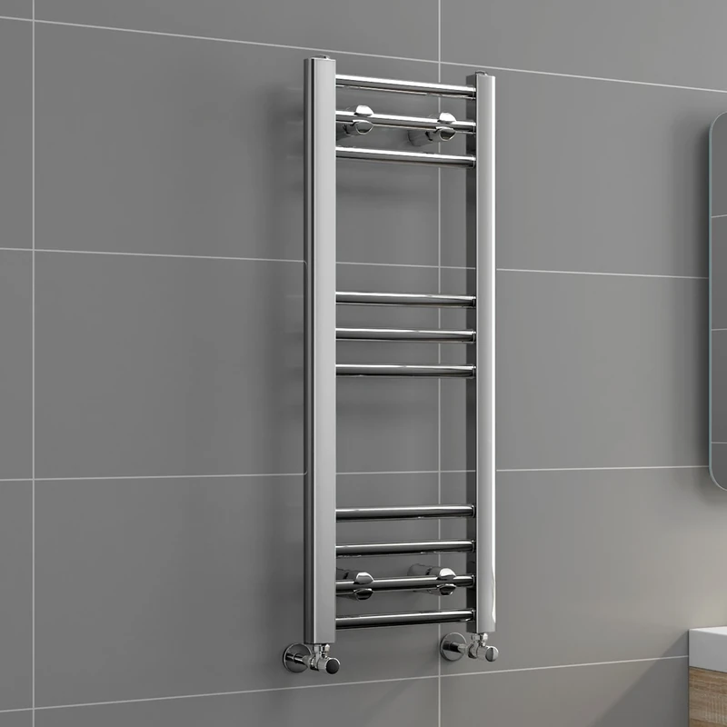 iBathUK | 800 x 300 Straight Heated Towel Rail Chrome Bathroom Radiator