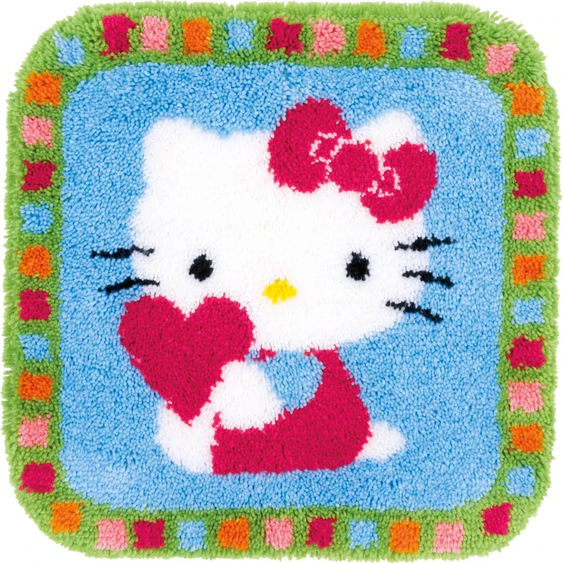 Vervaco Latch Hook Rug: Hello Kitty with a Heart, Multi-Colour