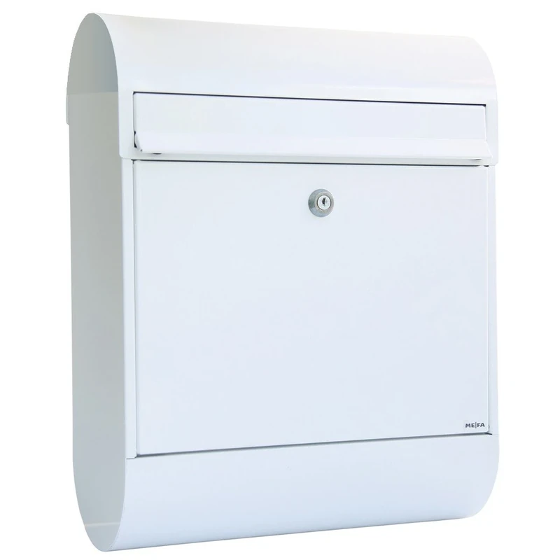 ME-FA MEFA Ruby 866 Letterbox with Newspaper Holder White with Security Lock Size 450 x 350 x 150 mm 866010DE
