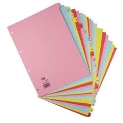 Elba A4 A-Z Coloured Card Indices (Pack Of 10)