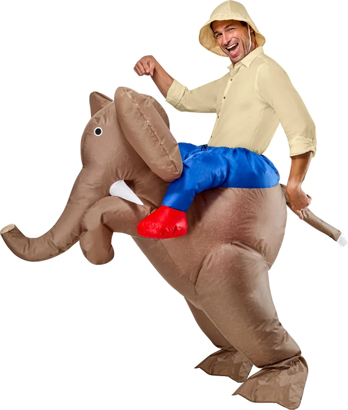 Rubies 74854 Ride-on Elephant Inflatable Costume Adult, Shown, One Size