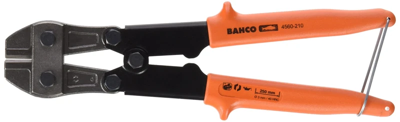Bahco 4560-210 Diagonal Cutter with Opening/Closing Device, Black/Orange