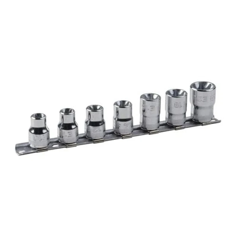 Bahco 7400TORX-ER/S7 Torx Socket Set, Silver, 3/8-Inch