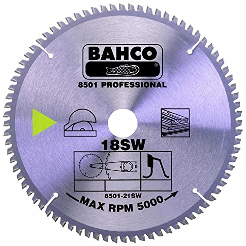 Bahco 8501-30SW Circular Saw Blade with 60 Teeth, 0 V, Silver, 300 mm