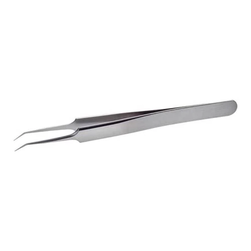 Bahco TL 5B-SA High Precision Tweezers with Angled Tips, Silver