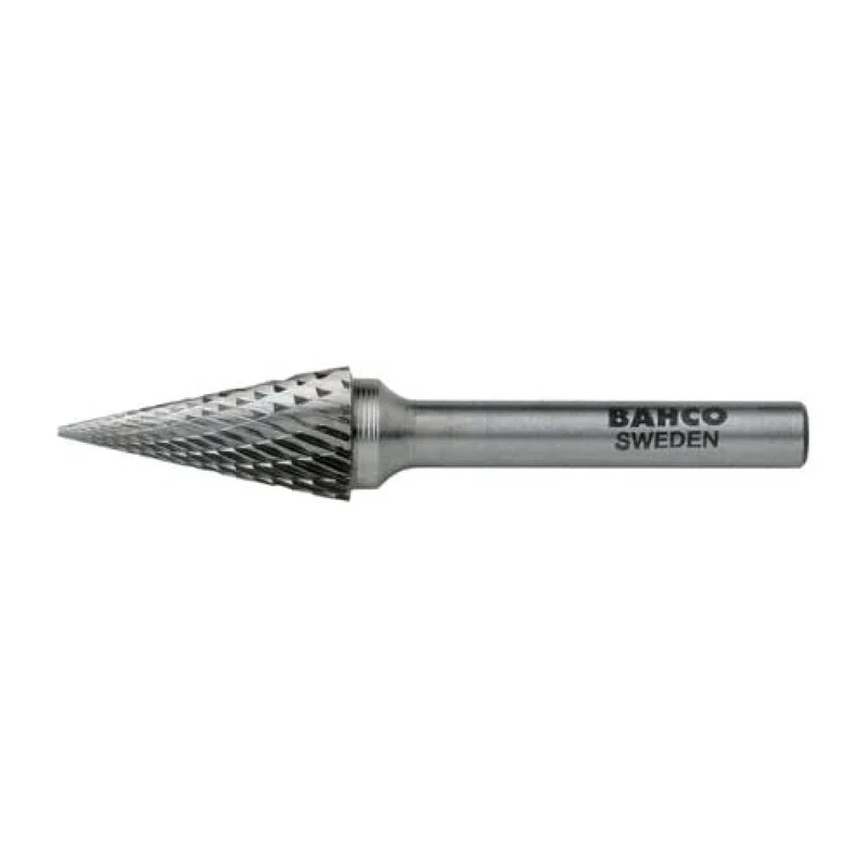Bahco M1630M08 Medium Pointed Nose Tungsten Carbide Rotary Burr with 27 Tooth, 0 V, Silver, 70 mm