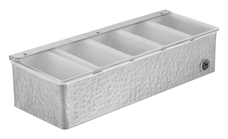 American Metalcraft HMCD5 Condiment Holders, 6.4" Length x 4" Width, Silver