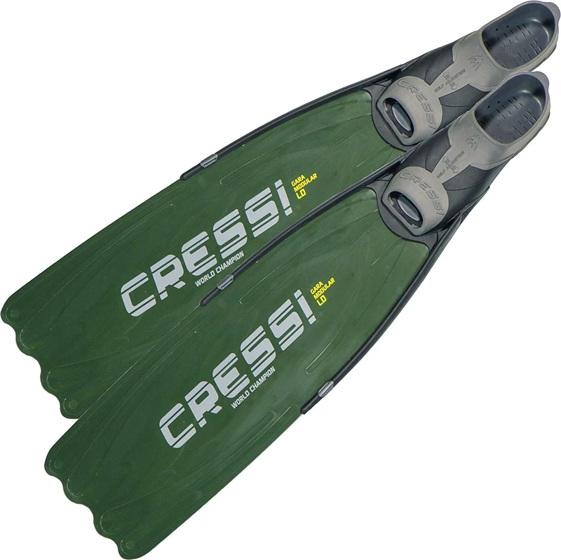 Cressi Gara Modular LD Free Diving/Spear Fishing Fins - Green, Size 46/47