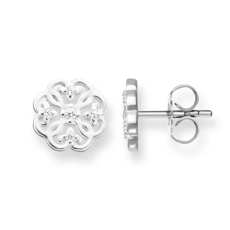 Thomas Sabo Women Stud Earrings White Zirconia 925 Sterling Silver H1881-051-14