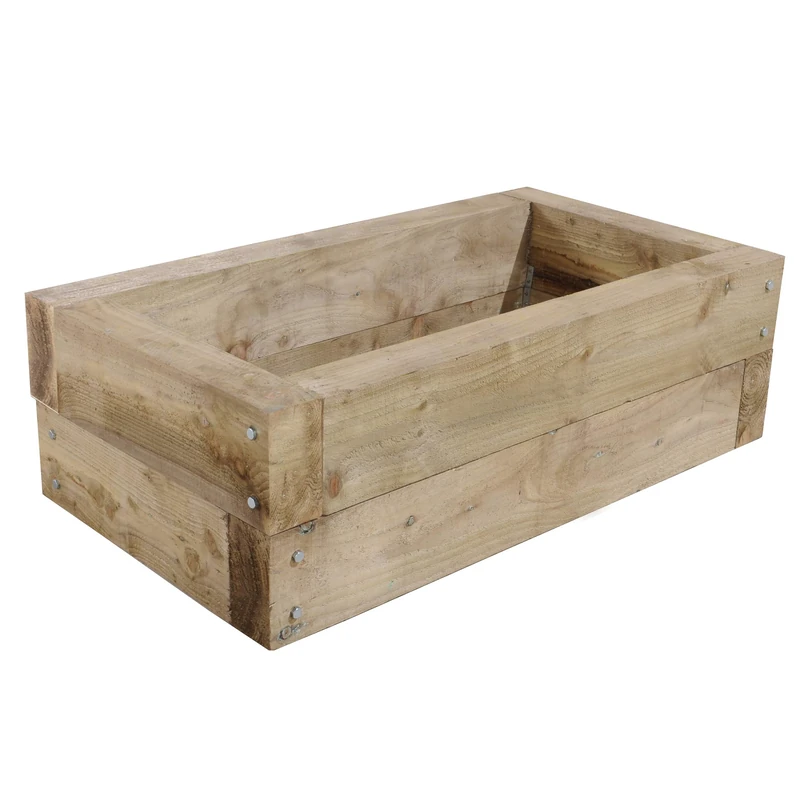 Forest Garden 1.3m Pressure Treated Wooden Sleeper Raised Bed