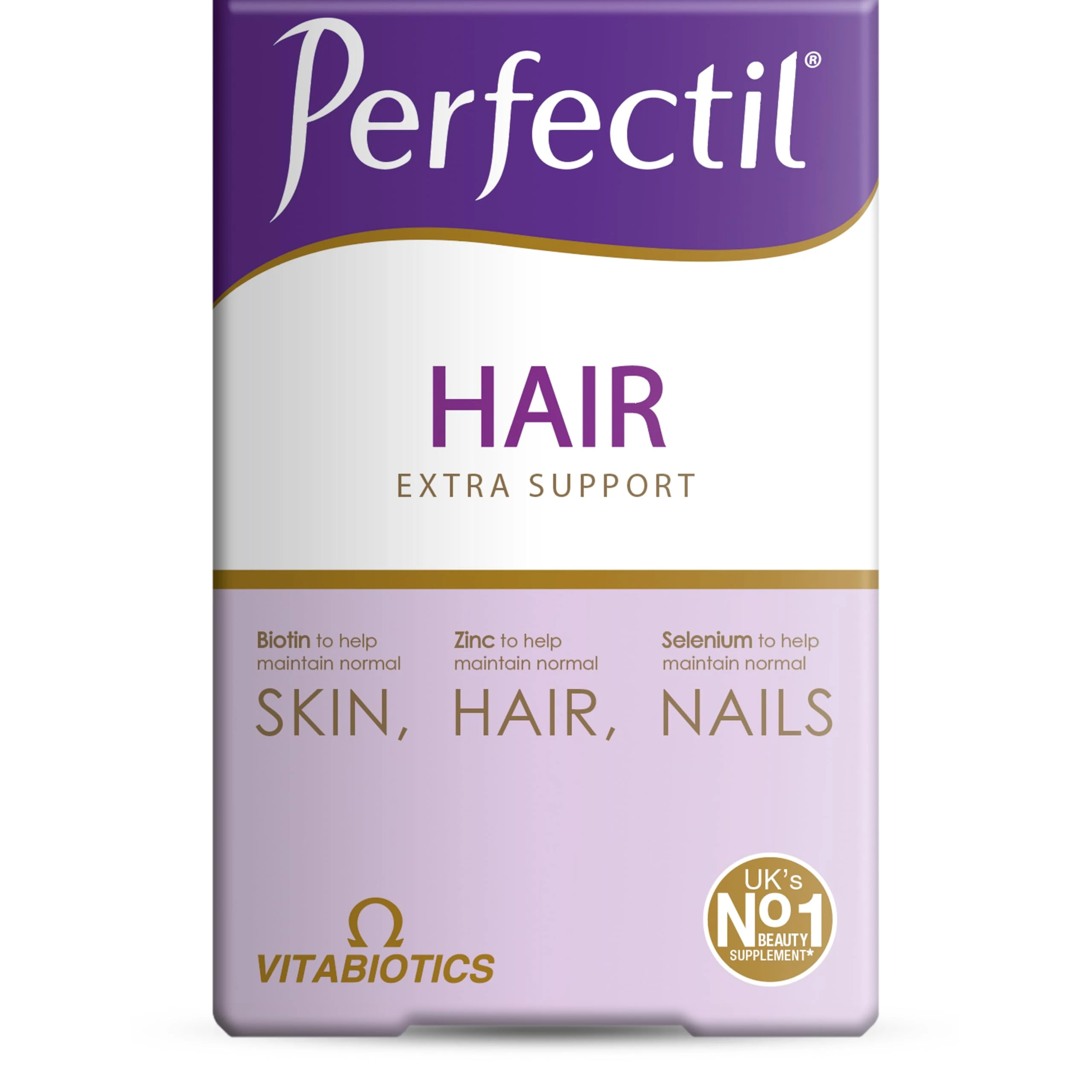 Perfectil Hair Beauty Supplement for Hair - Includes Biotin, CoQ10 & Collagen, 60 Tablets 30-Day Supply, by Vitabiotics