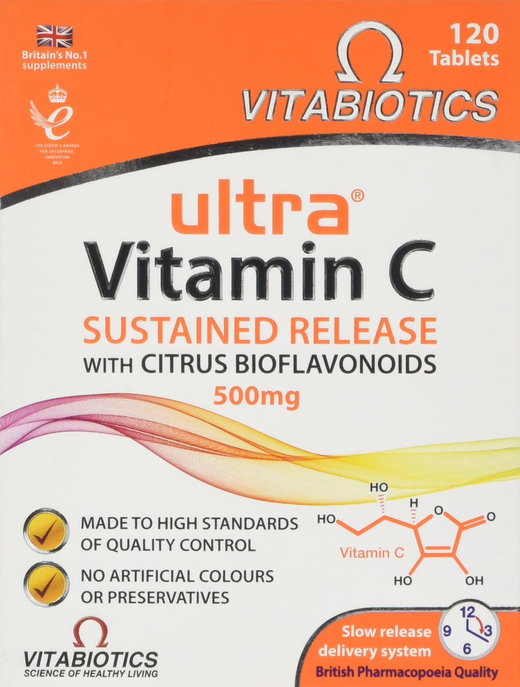 Vitamin C Tablets Sustained Release with Bioflavonoids - 120 Tablets