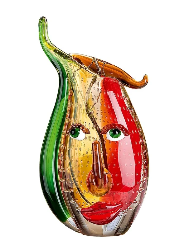 GILDE GLAS art Design Vase - Art Object - Glass Vase - Flower Vase Made of Glass H 31