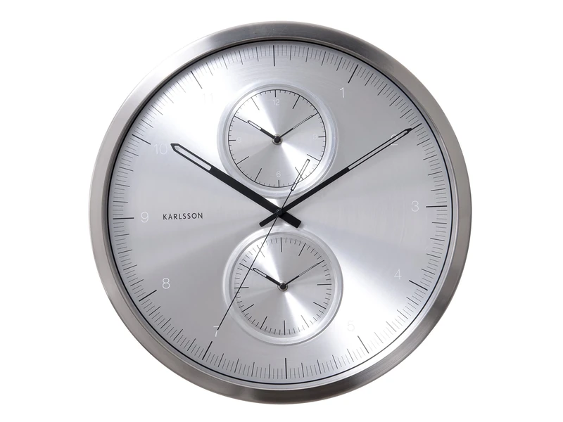KARLSSON Aluminium Brushed Multiple Time Wall Clock
