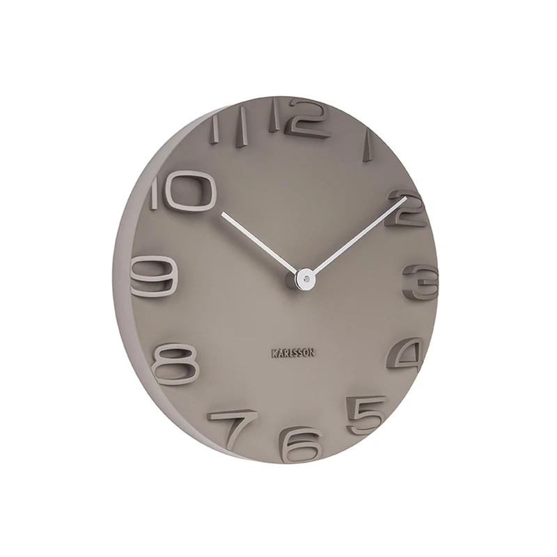 Karlsson Wall Clock On The Edge warm grey with Chrome Hands, Ø42cm