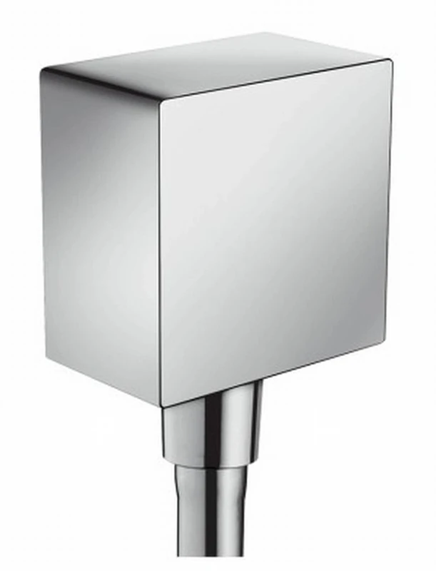 Hansgrohe 26455000 FixFit Wall Outlet Square with Non-Return Valve Chrome, Silver - Image 1