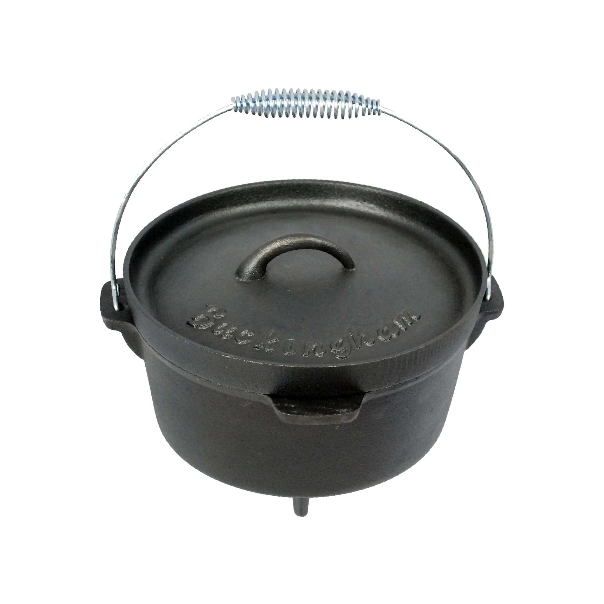 Buckingham Pre-Seasoned Cast-Iron Camp Dutch Oven 4 Litre, Black
