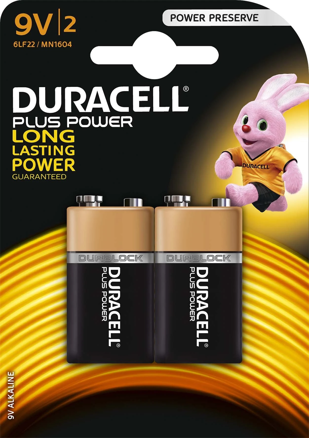 Duracell – Set of 10 blisters of 2 Batteries Duralock Plus Power 9 V MN1604 6LR61