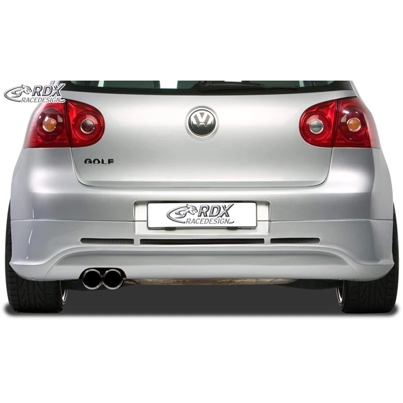 RDX Racedesign Rear bumper skirt compatible with Volkswagen Golf V GTI/R Hatchback 3/5-doors 2003-2008 (exhaust left) excl. Variant/Plus (ABS)