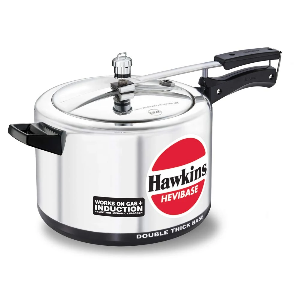 Hawkins Hevibase IH80 8-Litre Induction Pressure Cooker, Small, Silver