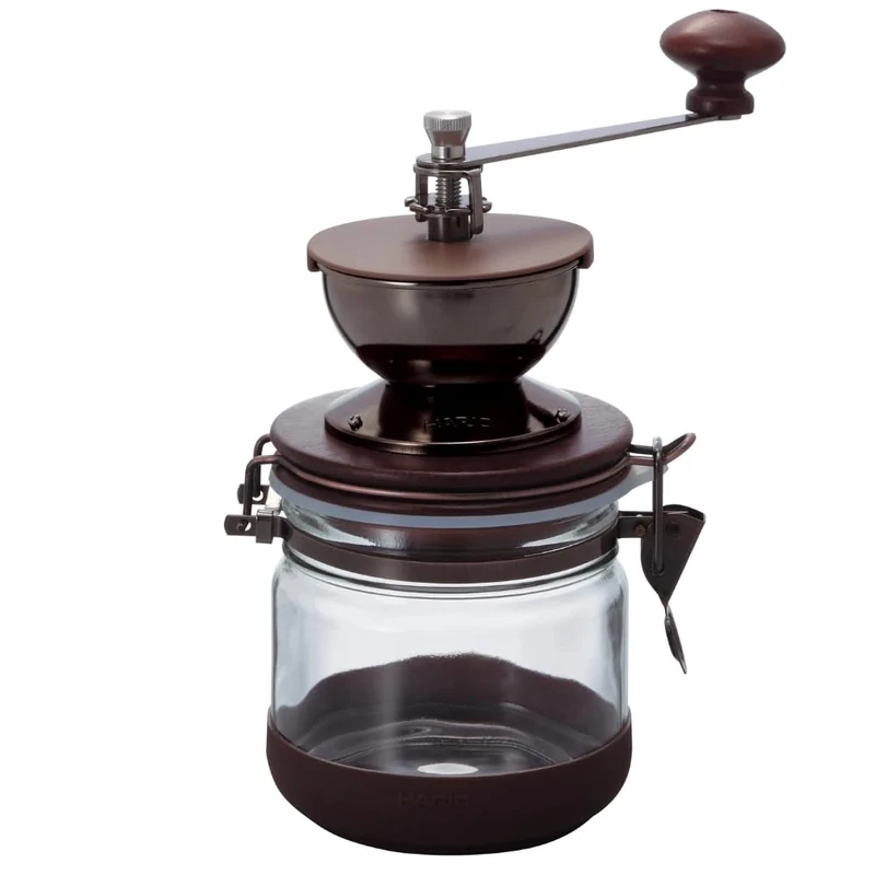 HARIO Ceramic Burr Hand Coffee Grinder Canister Mill,Brown