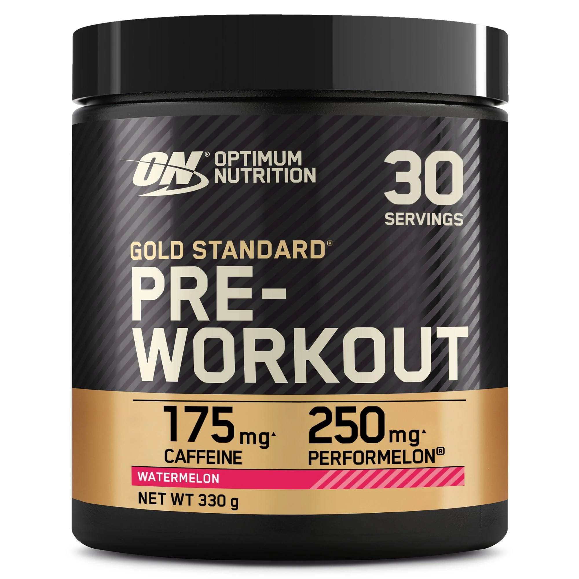 Optimum Nutrition Gold Standard Pre Workout Powder, Energy Drink with Creatine Monohydrate, Beta Alanine, Caffeine and Vitamin B Complex, Nutrition Supplement, Watermelon Flavour, 30 Servings, 330 g