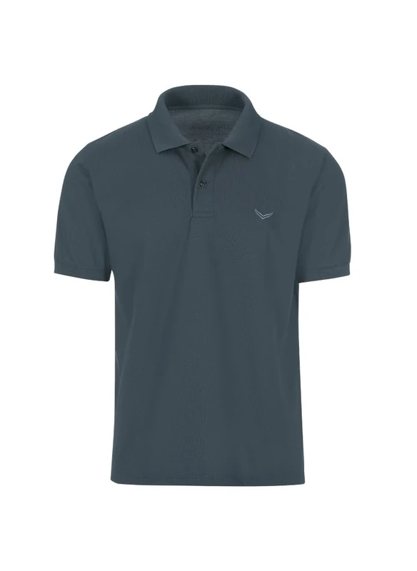 Trigema Men's Deluxe Pique Polo Shirt, Charcoal, L