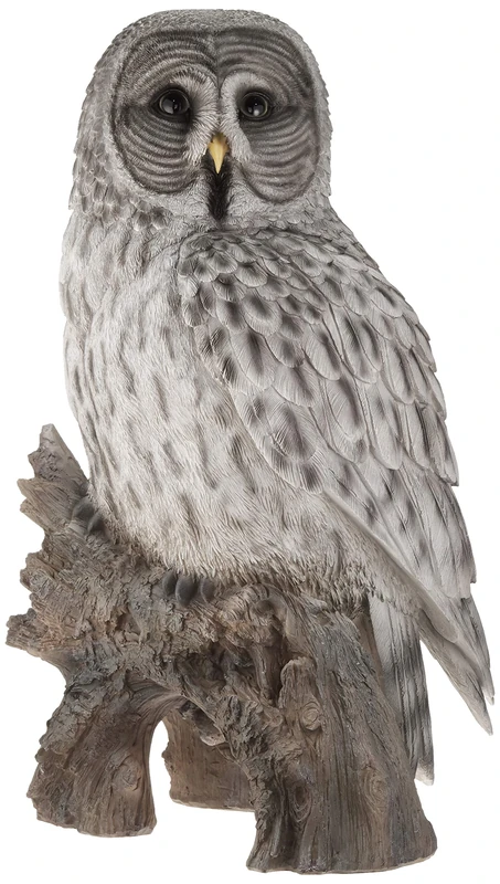 Hi-Line Gift Ltd. Owl on Stump Statue, Grey