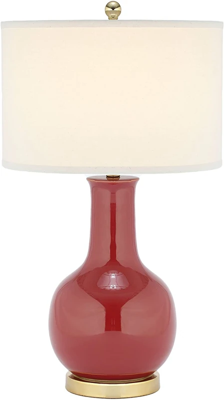 SAFAVIEH Modern Ceramic Table Lamp, in Red - Image 1