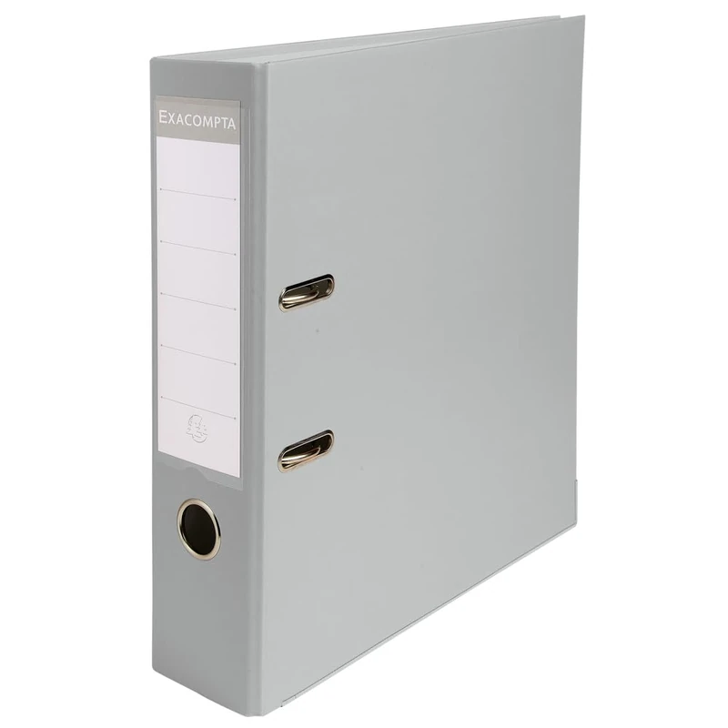 Exacompta - Ref. 918416B - Box of 20 A4 Lever Arch Files - Spine 80 mm - Mechanical 80 mm - External Dimensions: 32 x 29 x 8 cm - Format to File A4 - Colour: Gray
