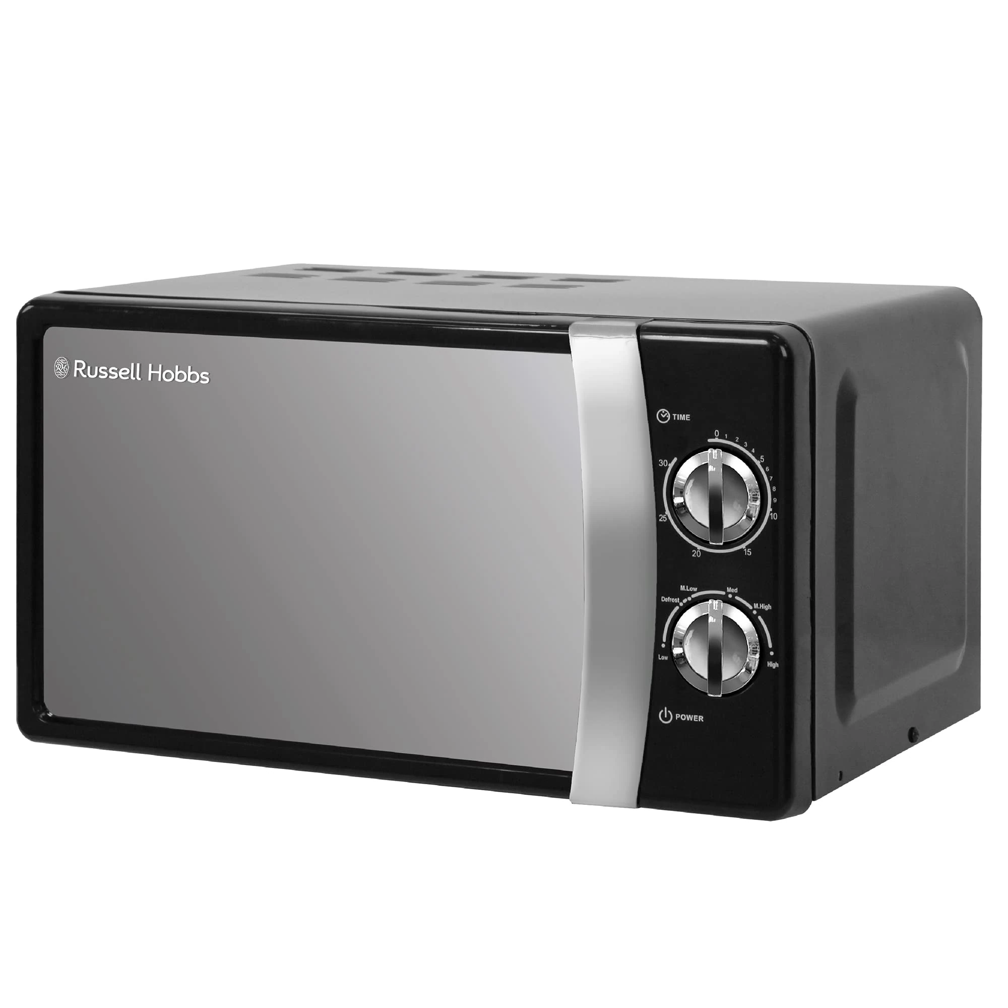 Russell Hobbs RHMM701B 17 Litre 700 W Black Solo Manual Microwave With 5 Power Levels, Ringer & Timer, Defrost Setting, Easy Clean