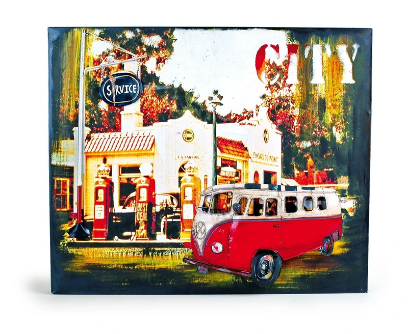Legler Metal Sign Hippie Bus Vintage Design Children's Furniture
