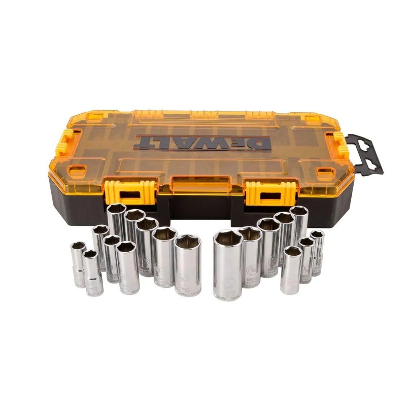 DEWALT Deep Socket Set, 20-Piece, 3/8" Drive Metric/SAE (DWMT73812) - Image 1