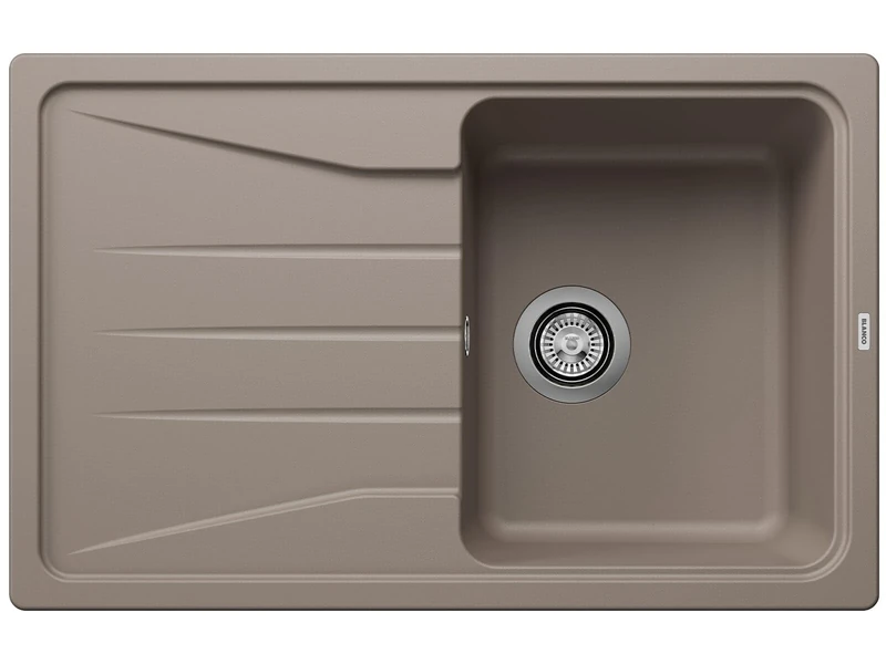 Blanco SONA 45 S | SILGRANIT Granite Sink in Tartufo | Installation Type: Inset Installation from Above | Reversible | for 45 cm Wide Base cabinets | Large Bowl | Easy-Care Surface | [78x50x20.2 cm]