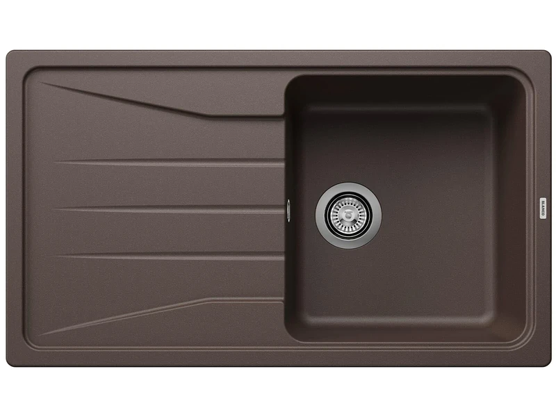 Blanco SONA 5 S | SILGRANIT Granite Sink in café | Installation Type: Inset Installation from Above | Reversible | for 50 cm Wide Base cabinets | Large Bowl | Easy-Care Surface | [86x50x20.2 cm]