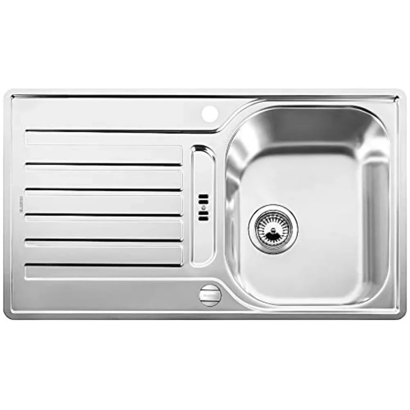 BLANCO Lantos 45 S-IF | Stainless Steel | Installation Type: Inset Installation from Above & flushmount Installation | Reversible | for 45 cm Wide Base cabinets | Scratch-Resistant | [86x50x17.4 cm]