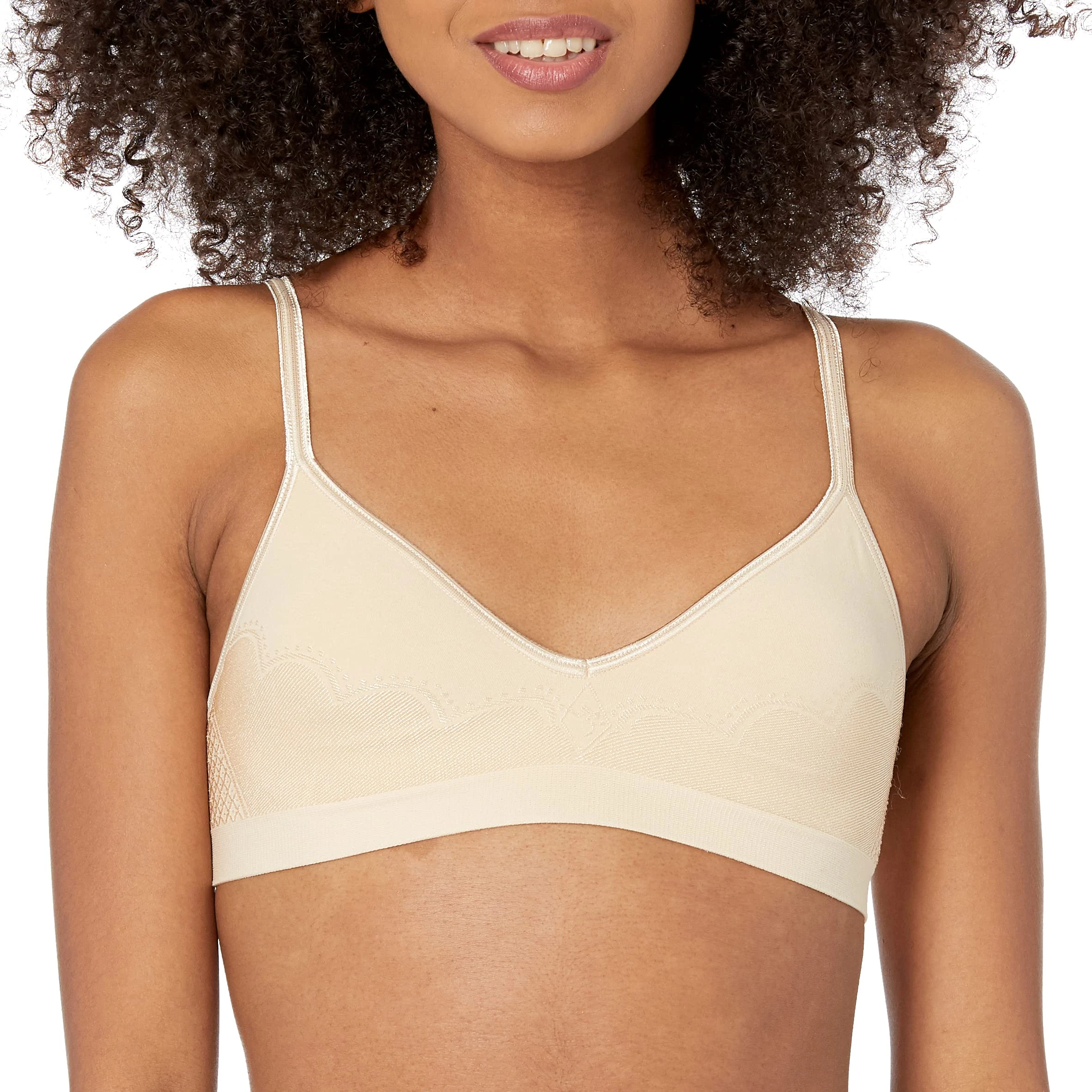 Hanes womensHU11Ultimate Comfy Support Wire-Free Bra Bra - Beige - XL