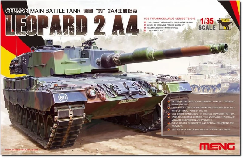 Meng 1/35 Scale Leopard 2 A4 German Main Battle Tank Model Kit