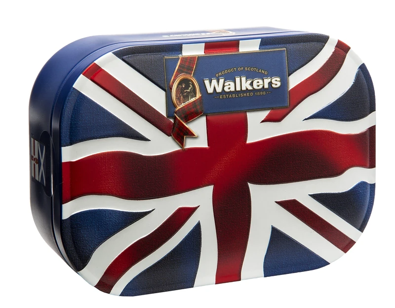 Walker's Shortbread Biscuits Union Jack Gift Tin, Traditional All-Butter Scottish Recipe, 120 g (Pack of 12)