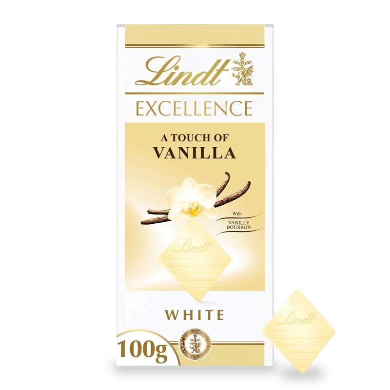 Lindt EXCELLENCE White Chocolate Bar with a Touch of Madagascan Vanilla - 100 g